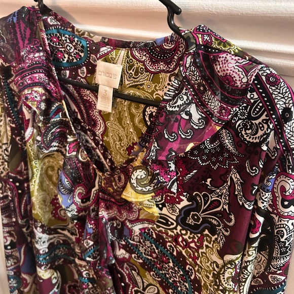 Chico's Multicolor Paisley Blouse - Picture 3 of 7